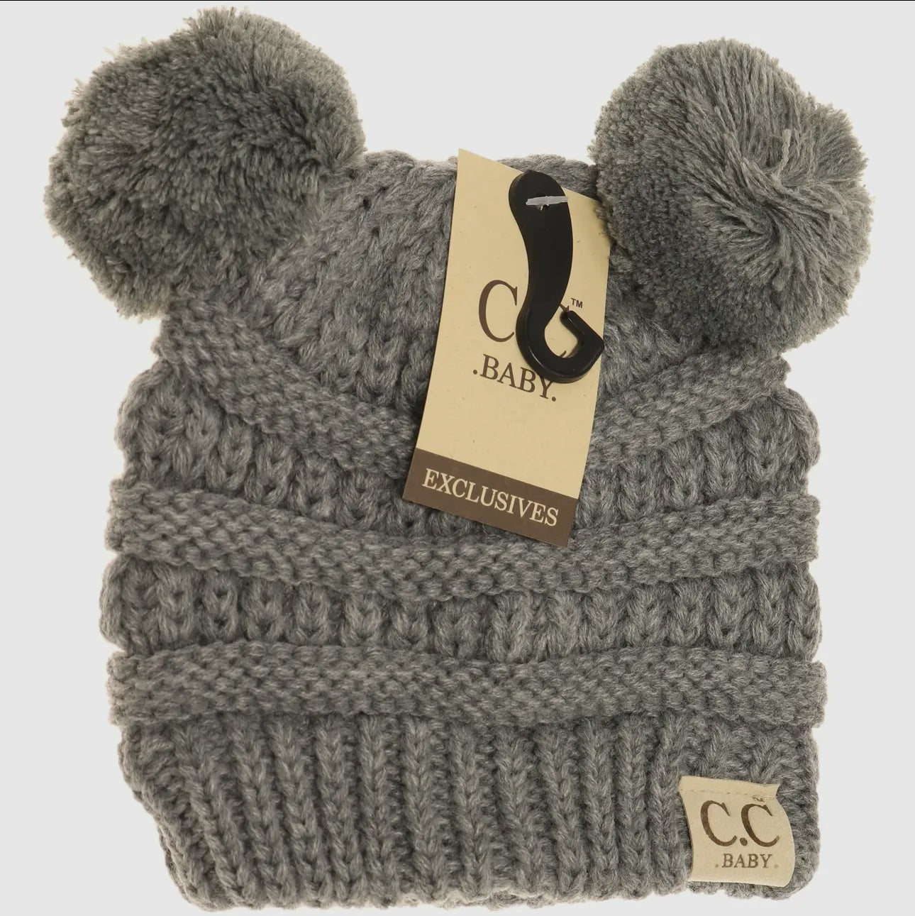 Baby double pom beanie