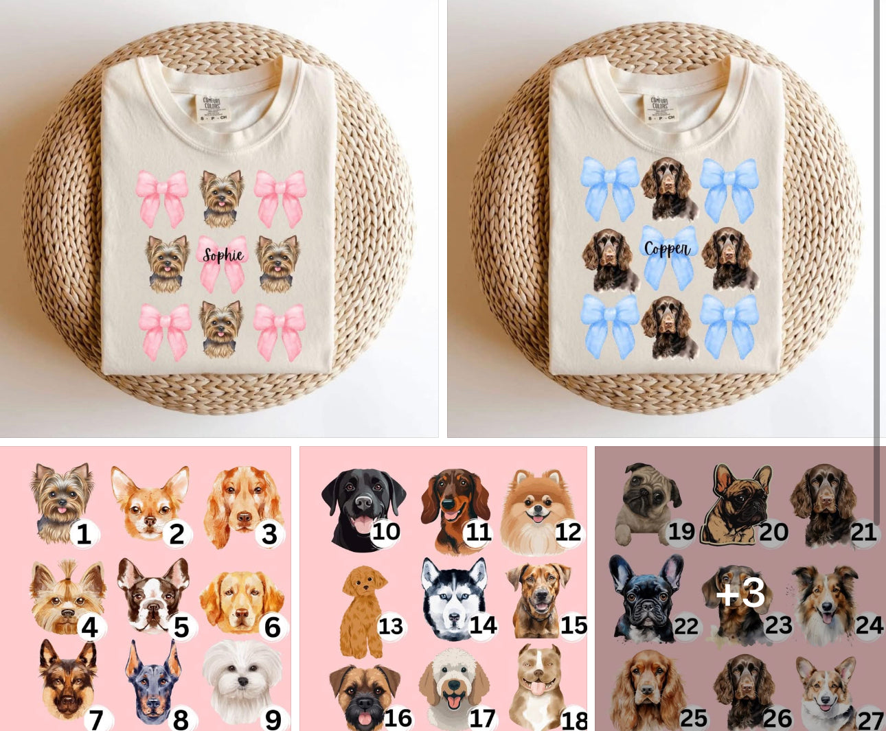 Dog/ bow tee ETA LATE MARCH