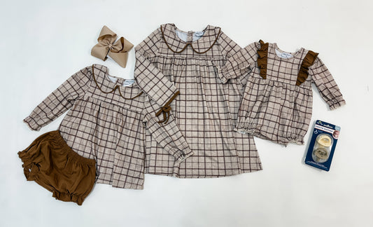 Brown plaid dress