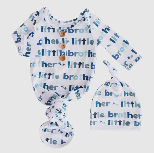 Little brother/Sister bamboo knot gown & hat
