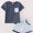 Blue stripe pocket short set