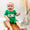 Green farm smocked boys romper