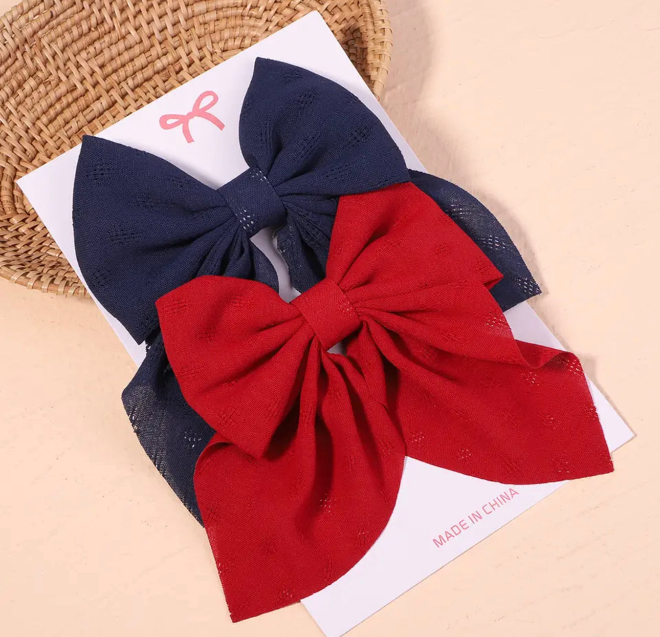 Blue/red bow set