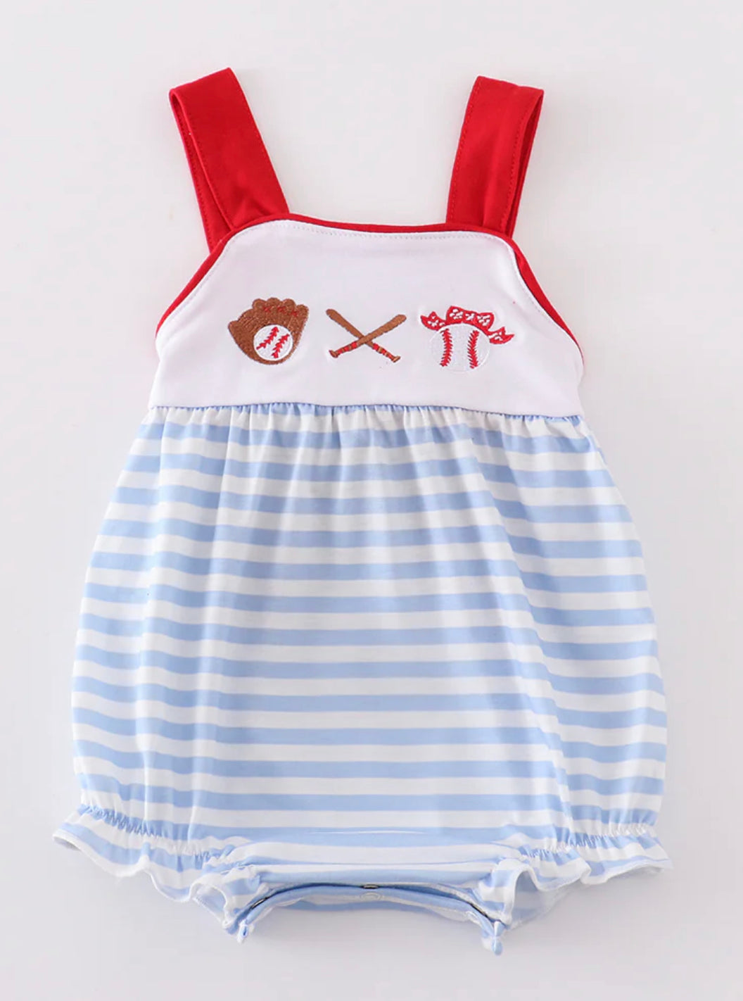 Baseball striped girls bubble