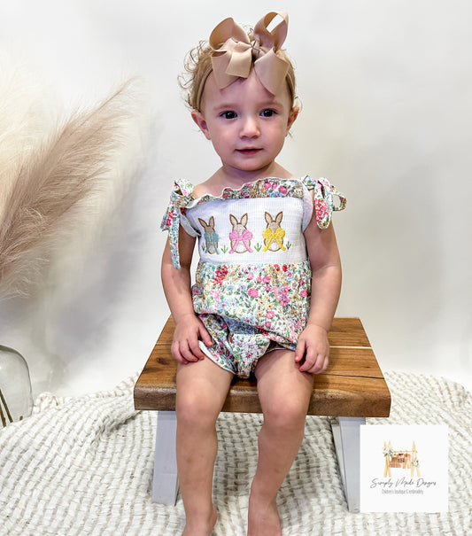 Easter floral print bunny bubble
