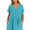 Raw edge v-neck dress - teal
