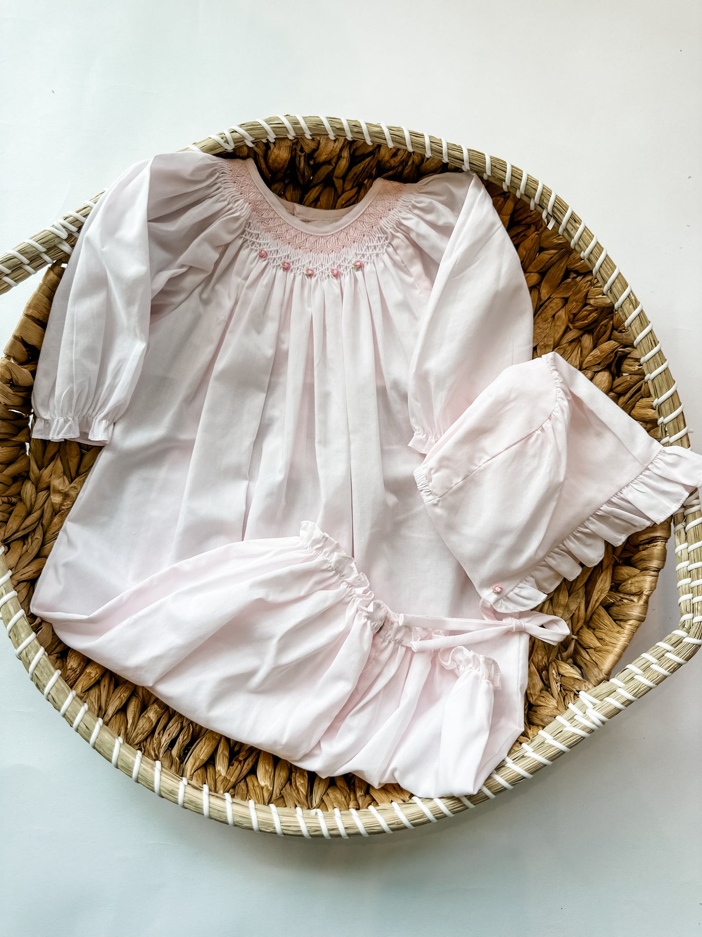 Pink smocked gown