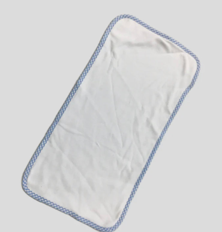 Blue gingham burp cloth