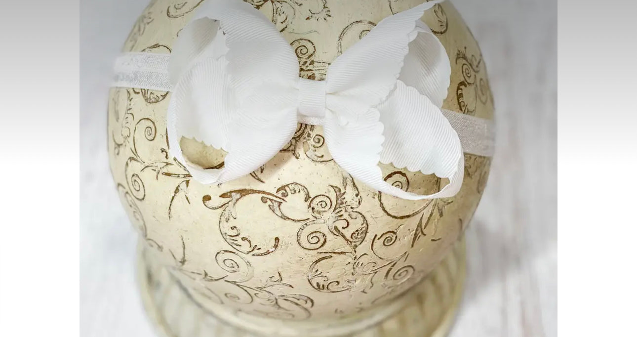 Scalloped headband bow 4.5in