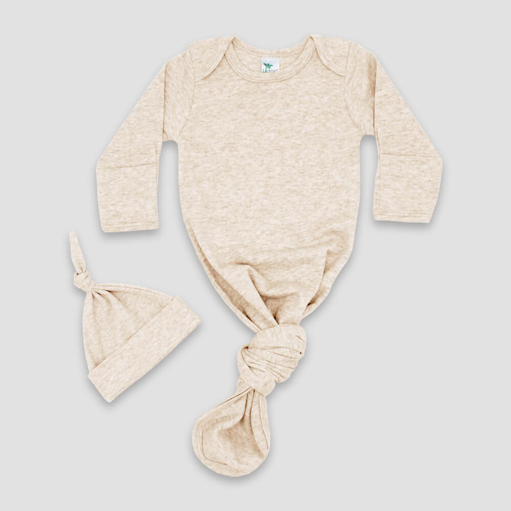 Knot gown & hat set- INCLUDES EMBROIDERY