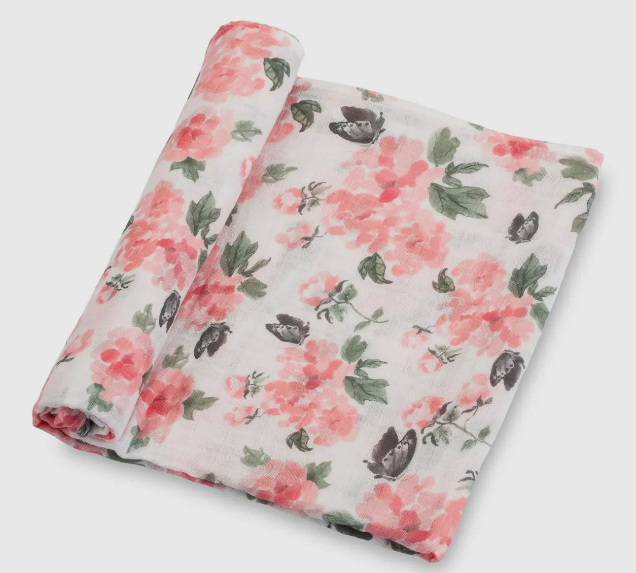 Pink peony swaddle blanket