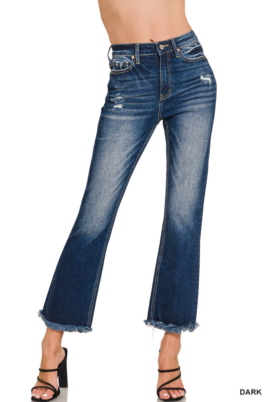 Distressed jeans dark wash