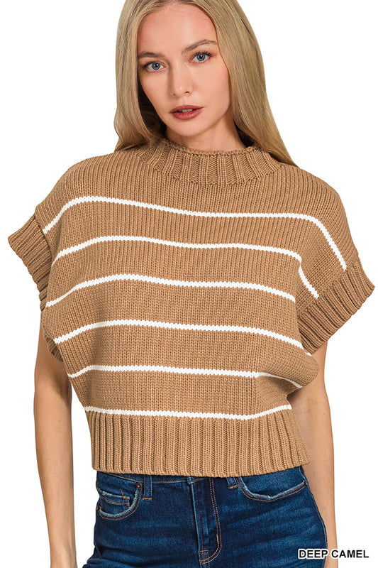 Camel striped sweater