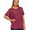 Acid wash ribbed top burgundy