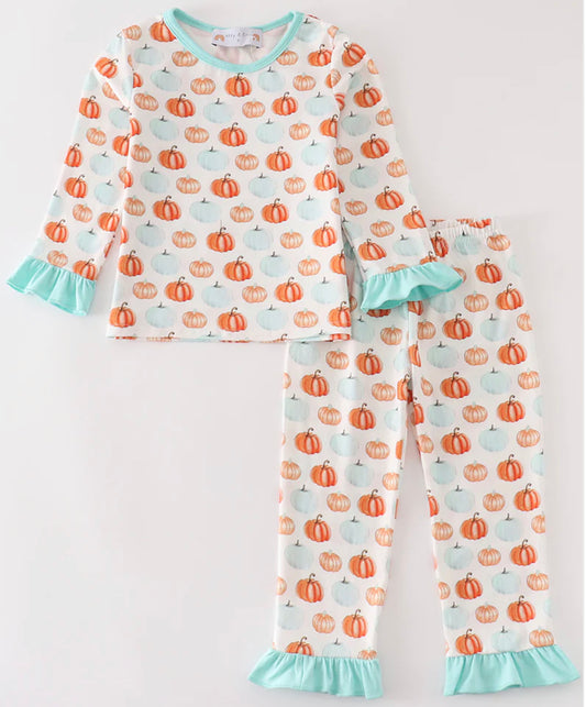 Pumpkin girls pajama set