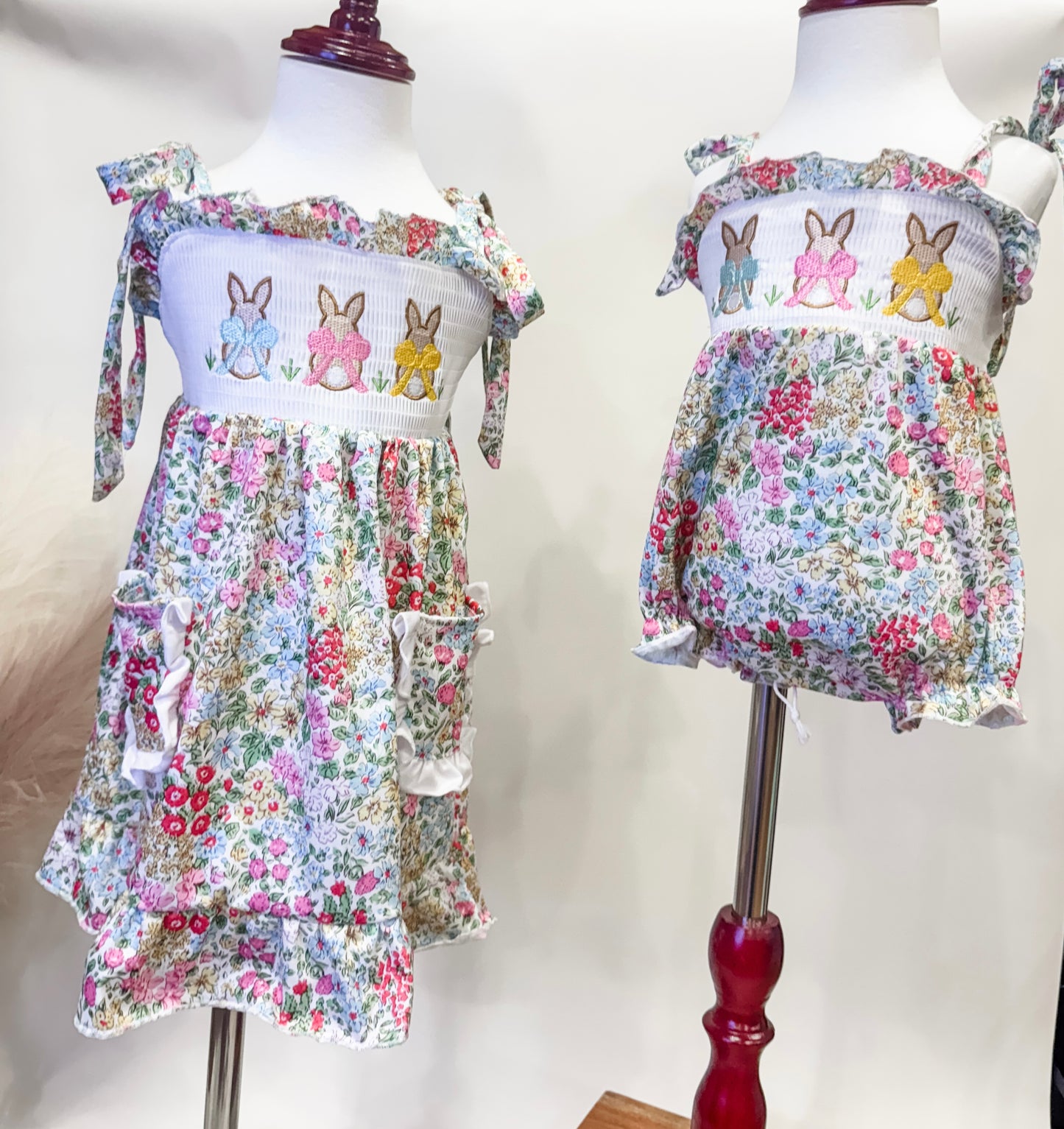 Easter floral print bunny dress