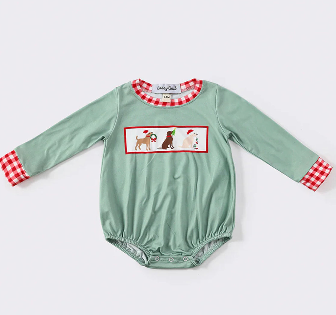 Puppy trio holiday hat bubble