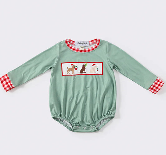 Puppy trio holiday hat bubble