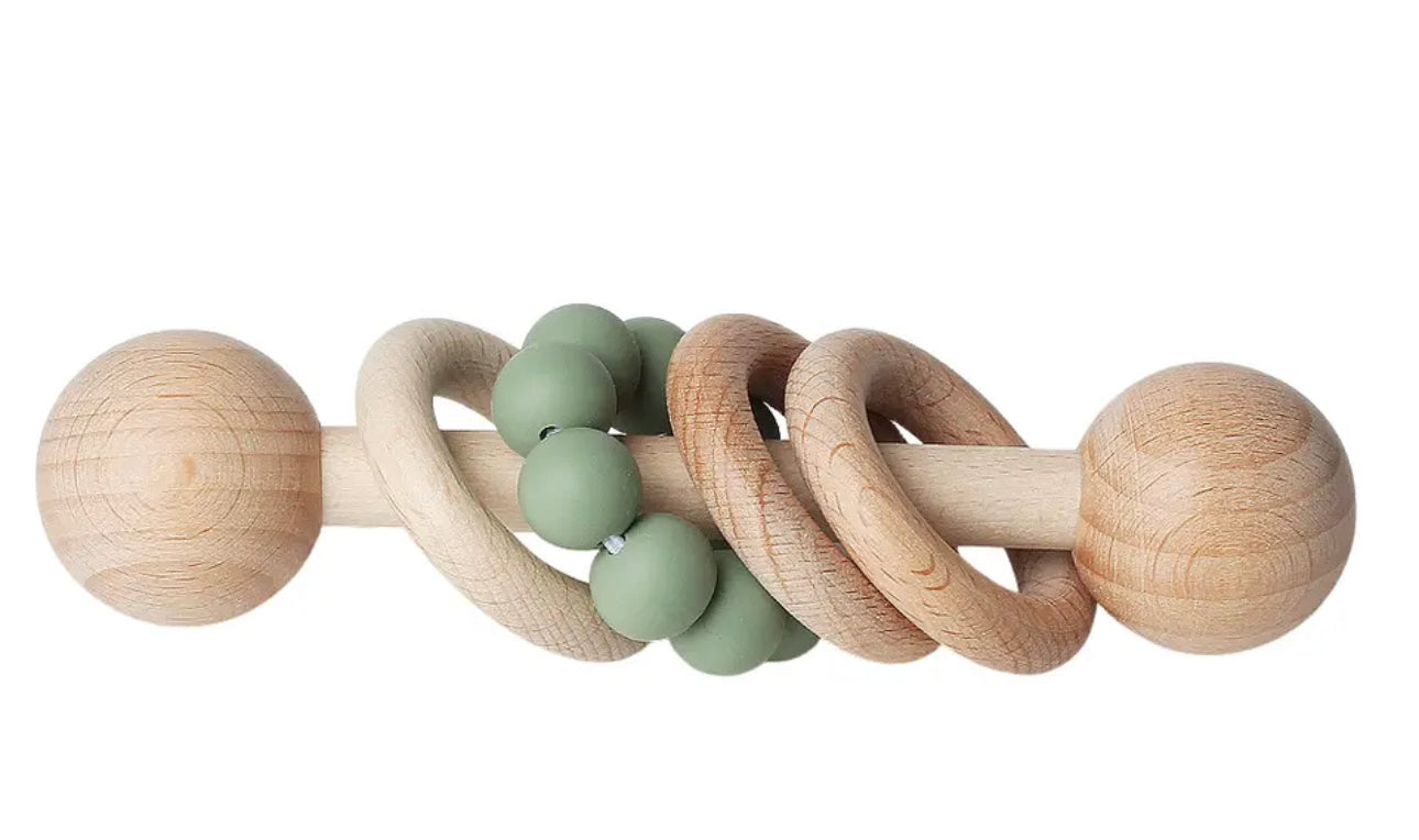 Wooden baby rattle