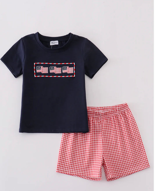 Navy flag short set