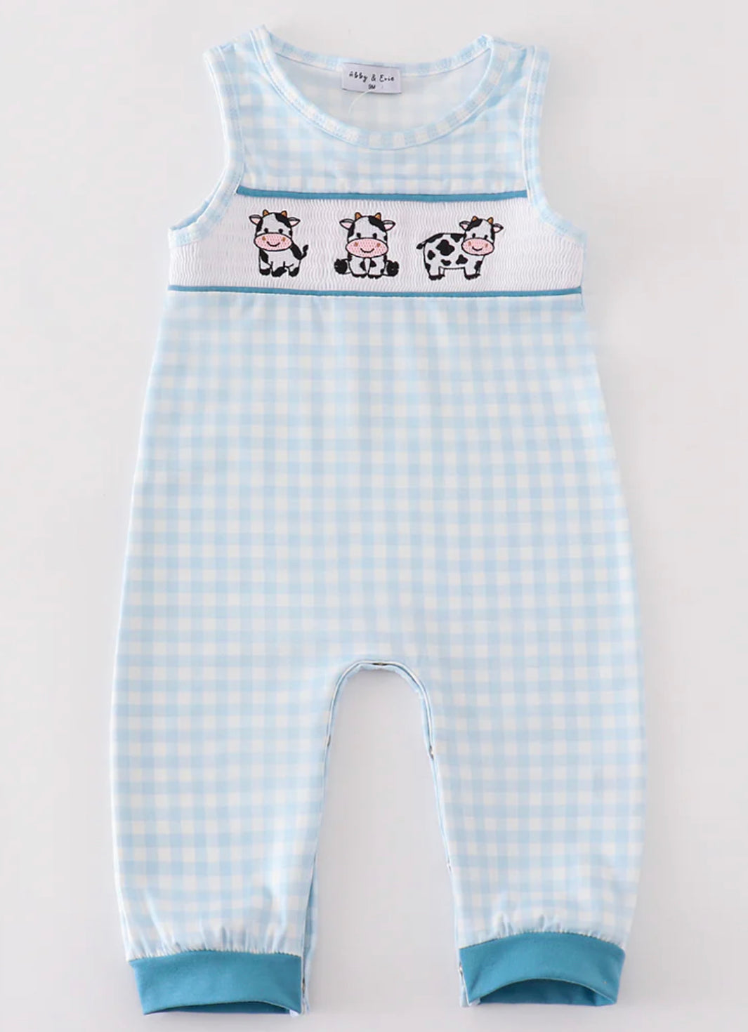 Blue Gingham cow trio Jon Jon