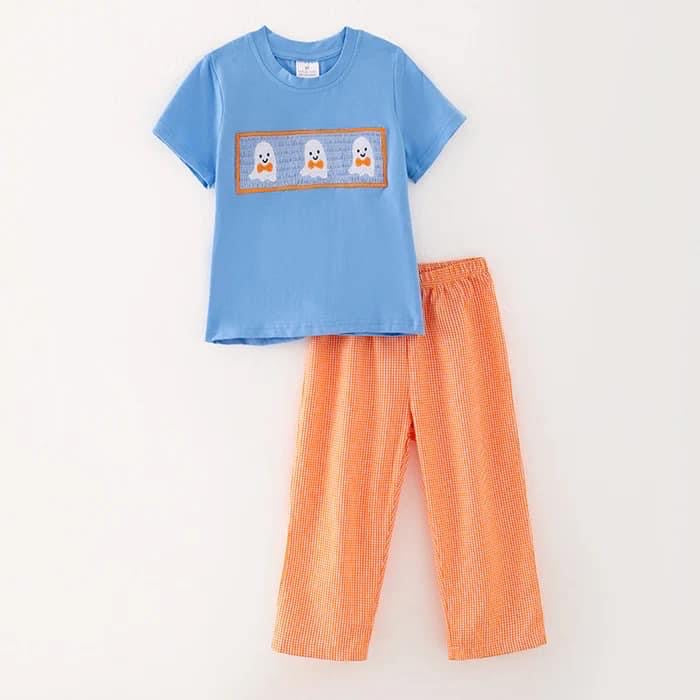 Boys Ghost smocked set