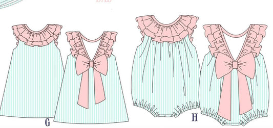 Mint/pink sibling wear