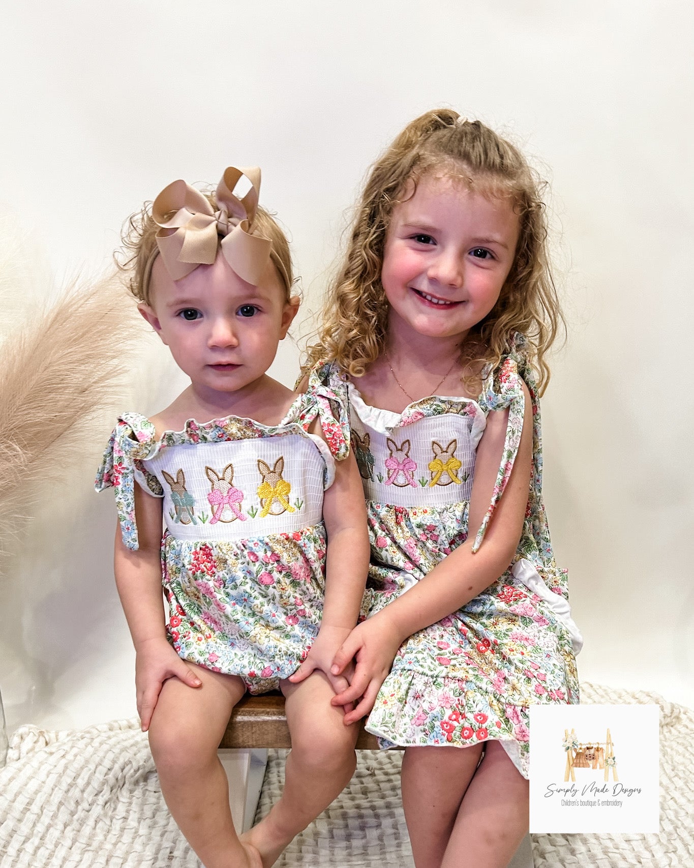 Easter floral print bunny dress