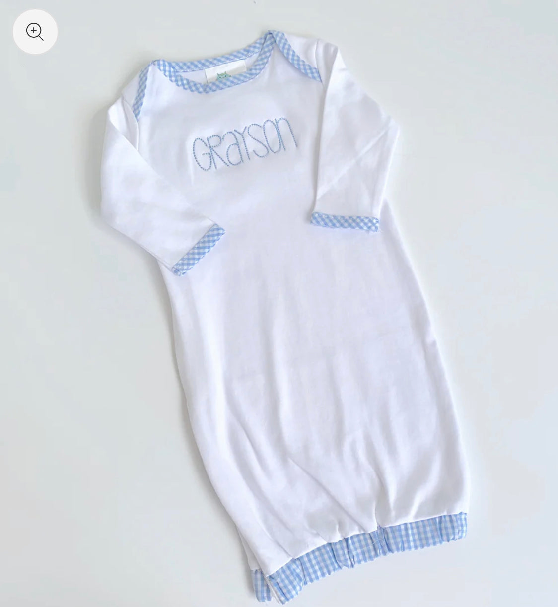 Gingham baby gown-embroider for $6