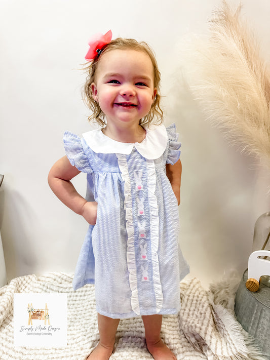 Light blue smocked Easter dress