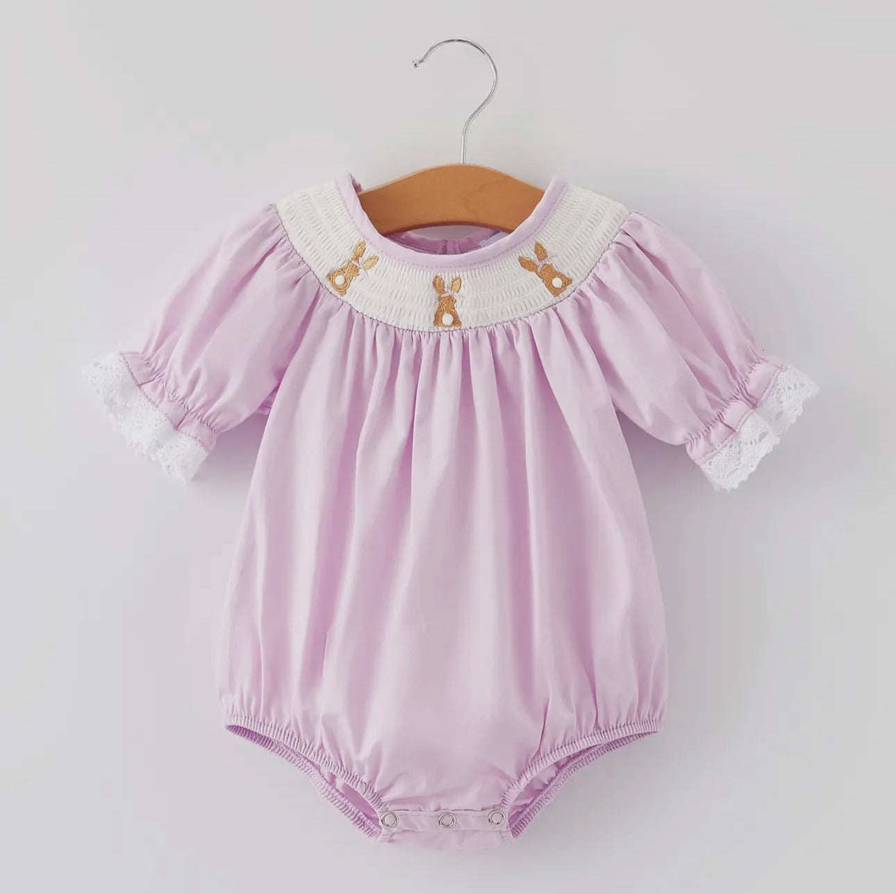 Smocked bunny bubble