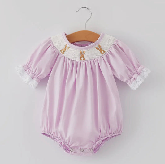Smocked bunny bubble