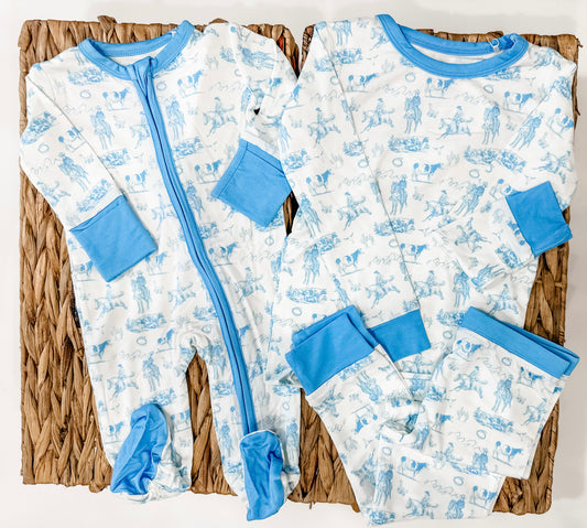 Western blue bamboo set