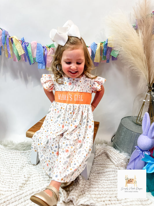 Mama’s girl smocked dress