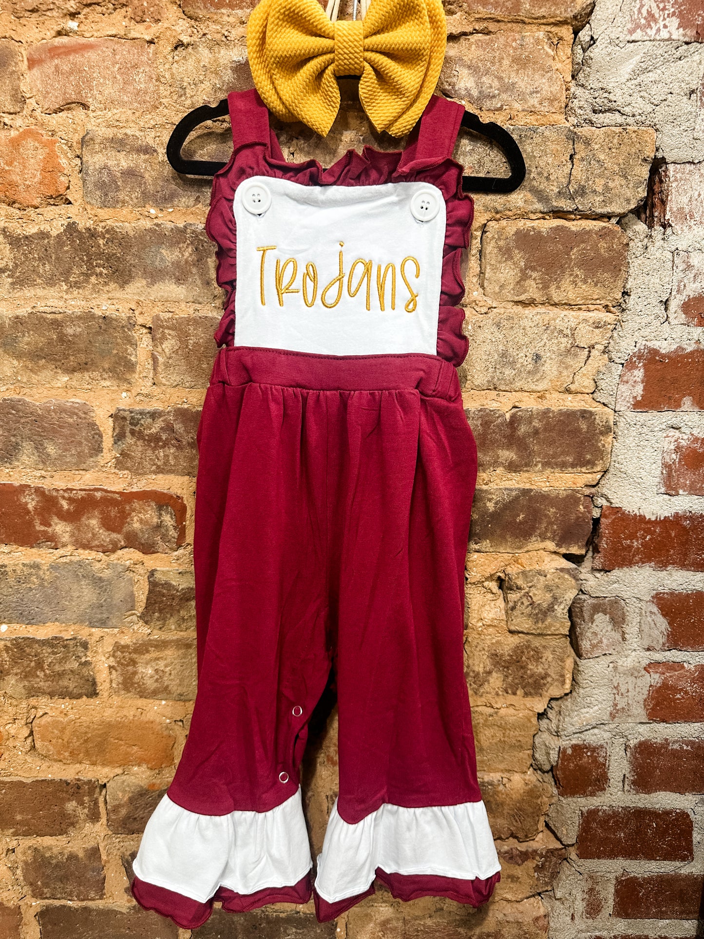 Burgundy jumpsuit- embroider me