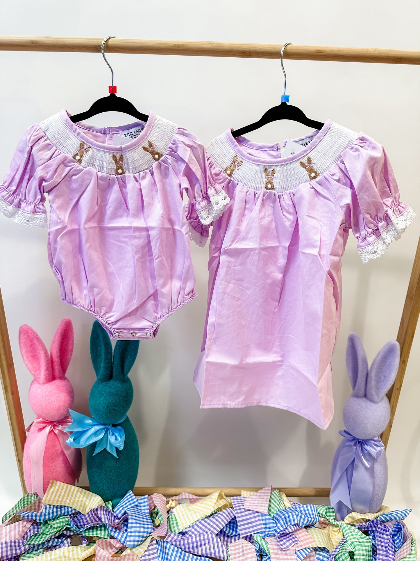 Smocked bunny bubble