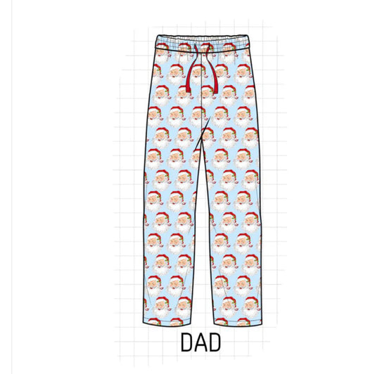 Blue Santa adult pajama pants
