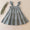 Teal tiered ruffle linen dress