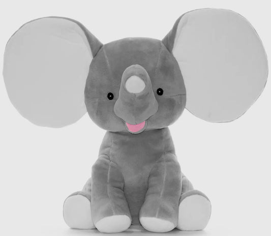 Grey elephant- INCLUDES EMBROIDERY ON EAR