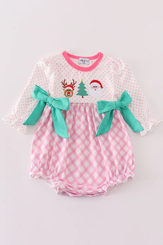 Pink Santa reindeer tree bubble