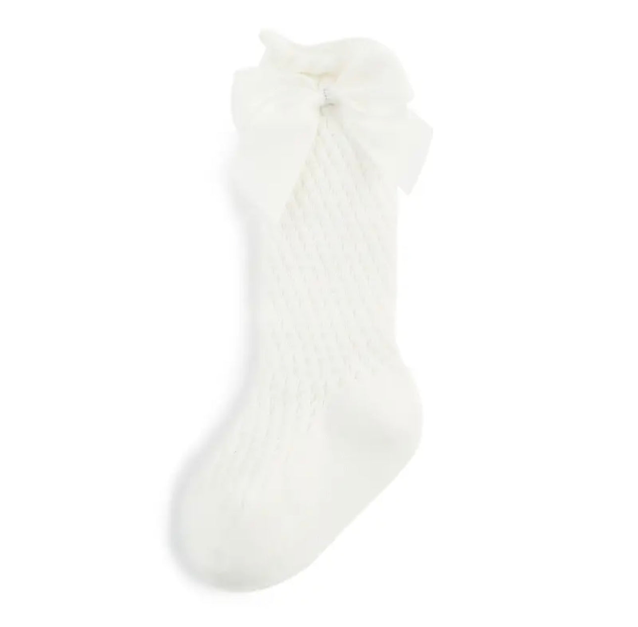 Textured bow knee socks