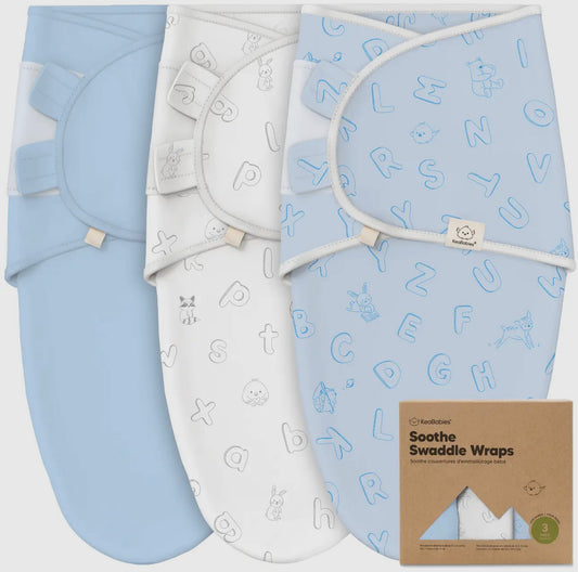 3pk soothe baby swaddles- Velcro sleep sack