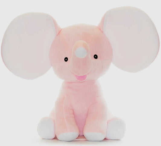 Pink elephant- INCLUDES EMBROIDERY ON EAR