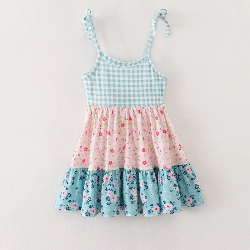 Gingham Floral Dress