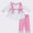 Pink bow girls pant set