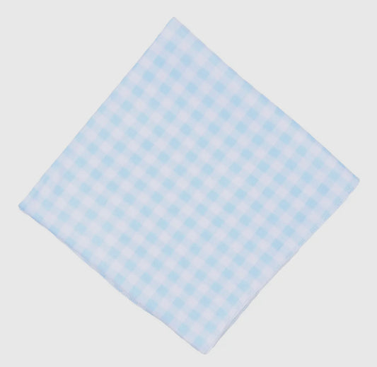 Blue gingham baby blanket