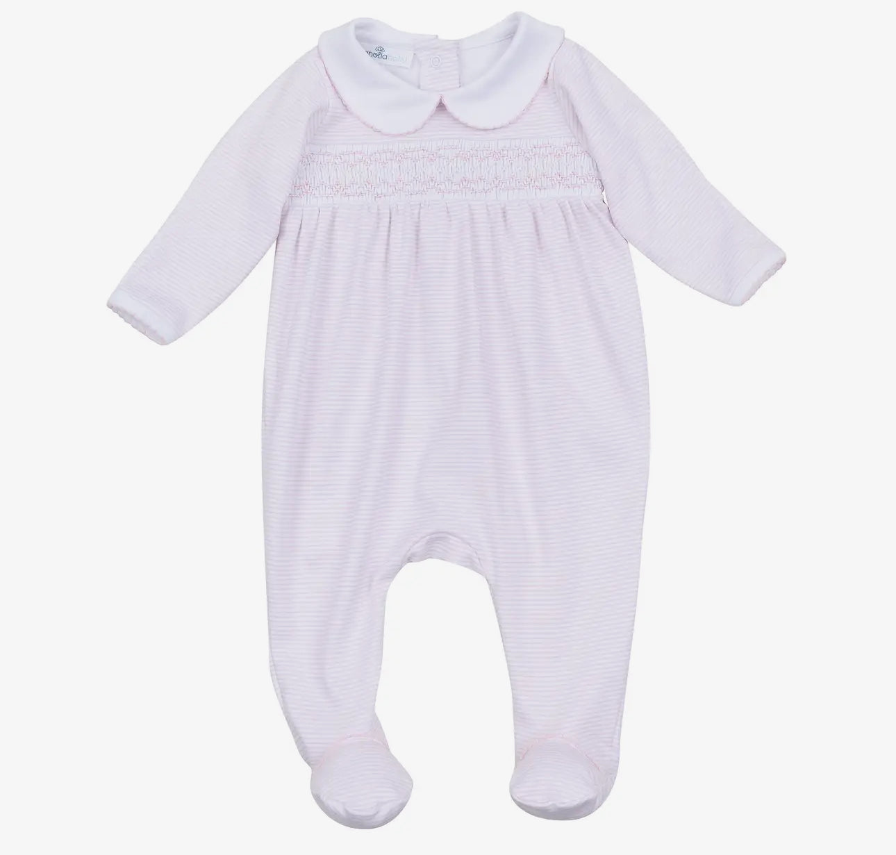 Pink mini striped footie