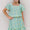 Girls green floral skirt set