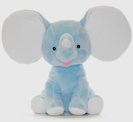 Blue elephant- INCLUDES EMBROIDERY ON EAR
