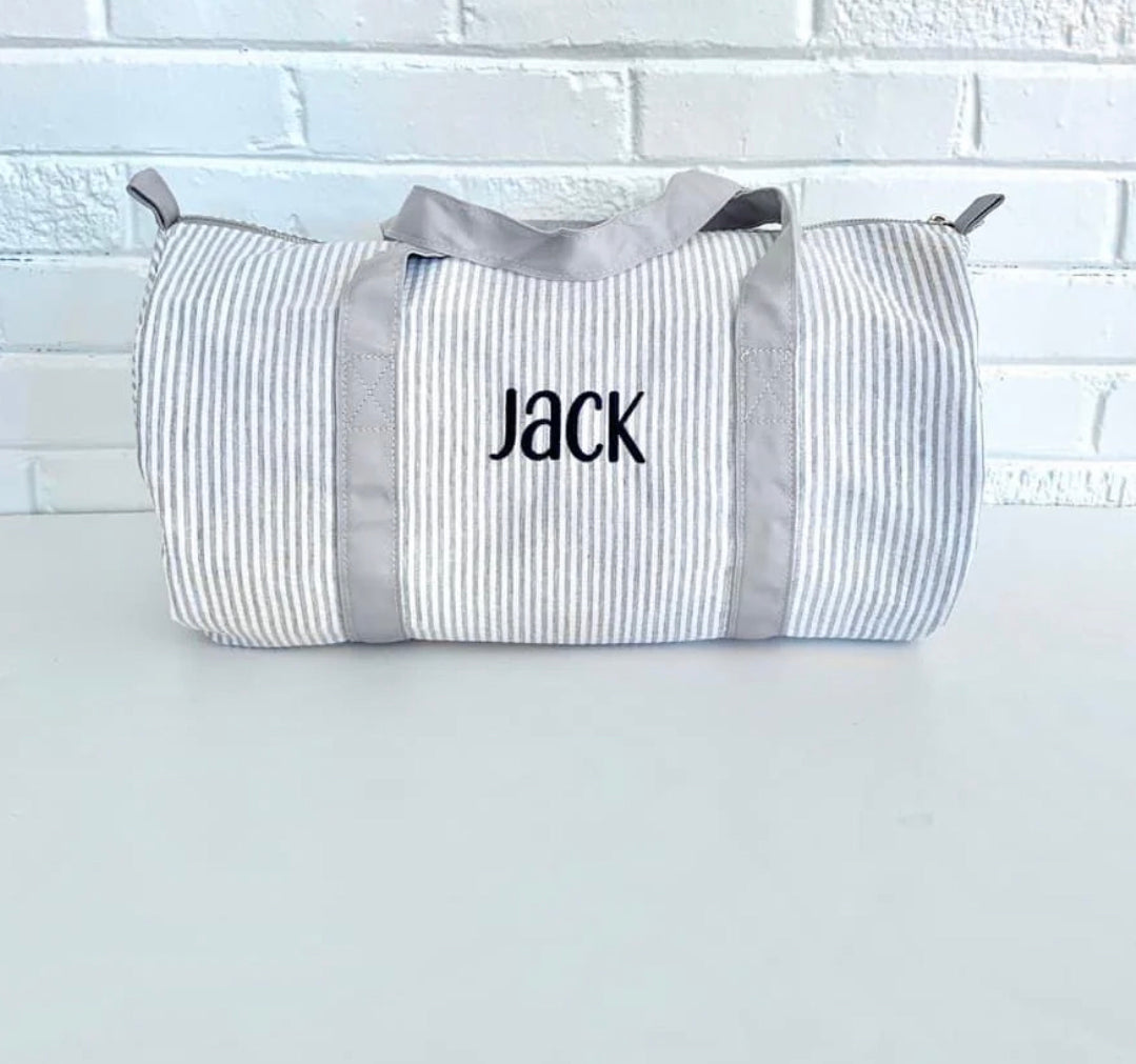 Seersucker Duffles 18inx9in- EMBROIDER ME FOR $5 MORE